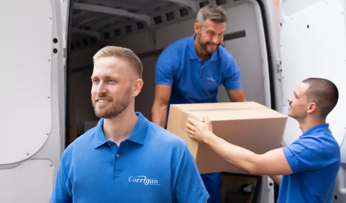 Corrigan Commerical Movers with Moving Equipment