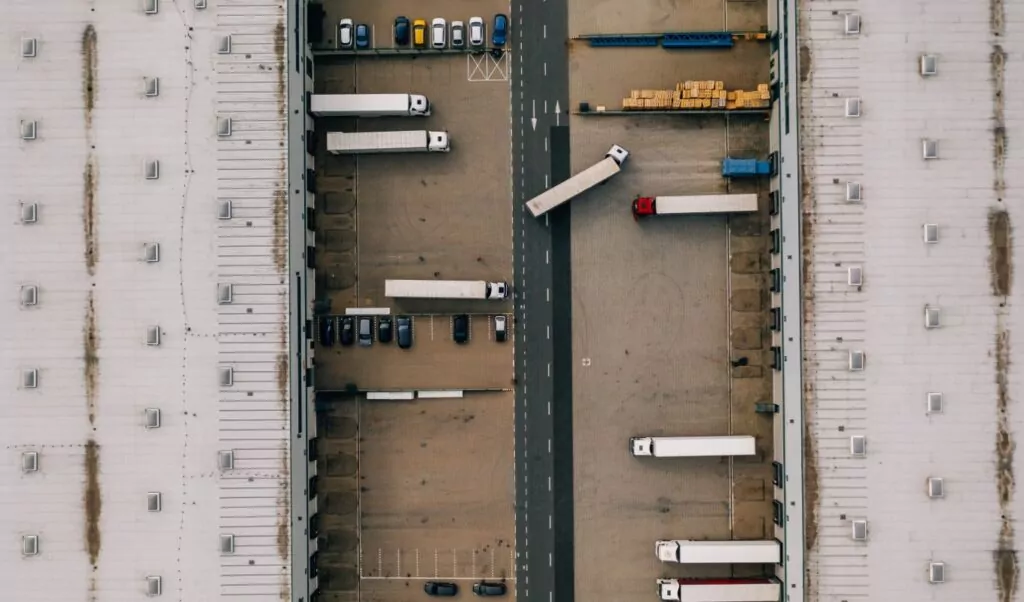 overhead trucks loading