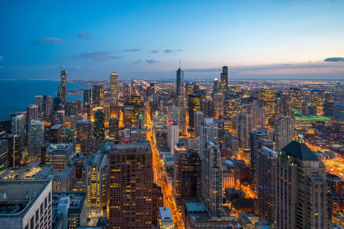 Overhead view of Chicagoland